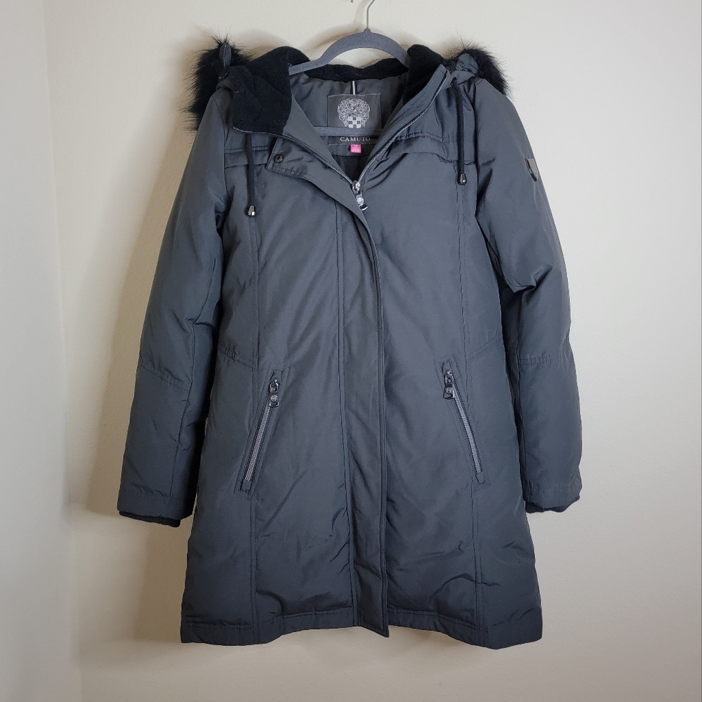 Vince Camuto grey thigh Length down winter jacket - Picture 2 of 6